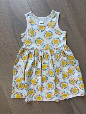 Hanna Andersson Cotton Dress with Yellow Sunburst Print